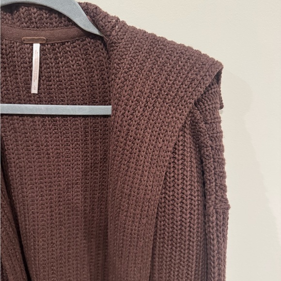 Free People Chocolate Brown Button-Front Knit Cardigan - Picture 4 of 12